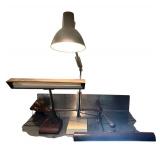 Tested Vintage Garage or Desk Lamp Set, 3 Pieces, Largest 39 Inches High Tested Vintage Garage or Desk Lamp Set, 3 Pieces, Largest 39 Inches High