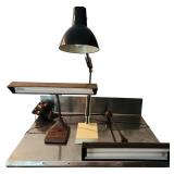 Tested Vintage Garage or Desk Lamp Set, 3 Pieces, Largest 39 Inches High Tested Vintage Garage or Desk Lamp Set, 3 Pieces, Largest 39 Inches High