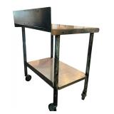 Vintage Stainless Steel Portable Table with Two Shelves Vintage Stainless Steel Portable Table with Two Shelves