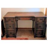 Vintage Carved Mahogany Writing Desk Vintage Carved Mahogany Writing Desk