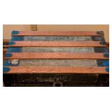 Vintage Painted Wood Steamer Trunk Vintage Painted Wood Steamer Trunk