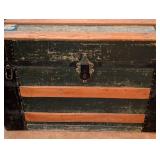 Vintage Painted Wood Steamer Trunk Vintage Painted Wood Steamer Trunk