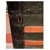 Vintage Painted Wood Steamer Trunk Vintage Painted Wood Steamer Trunk