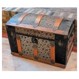 Antique Metal Dome Top Steamer Trunk Antique Metal Dome Top Steamer Trunk