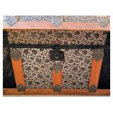Antique Metal Dome Top Steamer Trunk Antique Metal Dome Top Steamer Trunk