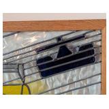 Vintage Stained Glass Race Car Panel Vintage Stained Glass Race Car Panel