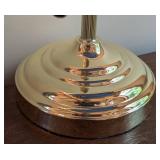 Brass and Blue Glass Banker Table Lamp Brass and Blue Glass Banker Table Lamp