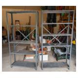 Pair of Grey Metal Storage Shelves Pair of Grey Metal Storage Shelves