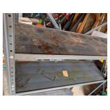 Pair of Grey Metal Storage Shelves Pair of Grey Metal Storage Shelves