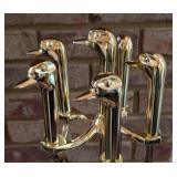 Vintage Brass Duck Handle Fireplace Tool Set Vintage Brass Duck Handle Fireplace Tool Set