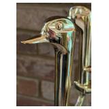 Vintage Brass Duck Handle Fireplace Tool Set Vintage Brass Duck Handle Fireplace Tool Set