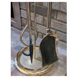 Vintage Brass Duck Handle Fireplace Tool Set Vintage Brass Duck Handle Fireplace Tool Set