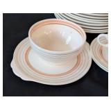 Salem China Co.Salmon and  23K Gold Trim Dish Set Salem China Co.Salmon and  23K Gold Trim Dish Set