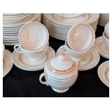 Salem China Co.Salmon and  23K Gold Trim Dish Set Salem China Co.Salmon and  23K Gold Trim Dish Set