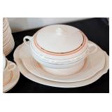 Salem China Co.Salmon and  23K Gold Trim Dish Set Salem China Co.Salmon and  23K Gold Trim Dish Set