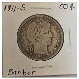 1911- S | Silver Barber Half Dollar | Nice Coin 1911- S | Silver Barber Half Dollar | Nice Coin