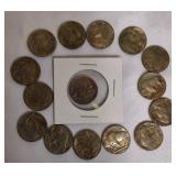 15 Buffalo Nickels- Variety of years 15 Buffalo Nickels- Variety of years