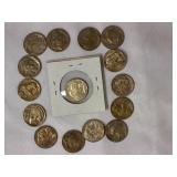 15 Buffalo Nickels- Variety of years 15 Buffalo Nickels- Variety of years