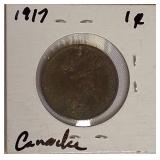 1917 Large 1-Cent Canadian Coin: Rare and in Excellent Condition. 1917 Large 1-Cent Canadian Coin: Rare and in Excellent Condition.