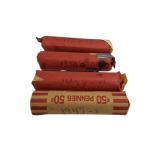 Mixed Wheat Pennies Estate Find - 4 rolls containing a total of 200 pennies from various years. Mixed Wheat Pennies Estate Find - 4 rolls containing a total of 200 pennies from various years.