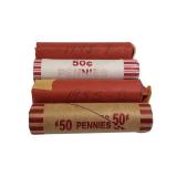 Mixed Wheat Pennies Estate Find - 4 rolls containing a total of 200 pennies from various years. Mixed Wheat Pennies Estate Find - 4 rolls containing a total of 200 pennies from various years.
