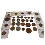 A collection of world coins is available. It includes many old coins from different countries around the world. A collection of world coins is available. It includes many old coins from different countries around the world.