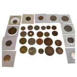 A collection of world coins is available. It includes many old coins from different countries around the world. A collection of world coins is available. It includes many old coins from different countries around the world.