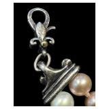 Anne King Sterling Silver and 14K Gold Pearl Bracelet & Earrings Set Anne King Sterling Silver and 14K Gold Pearl Bracelet & Earrings Set