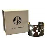 Cristina Ramella World Map Cuff Bracelet in Original Box Cristina Ramella World Map Cuff Bracelet in Original Box
