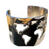 Cristina Ramella World Map Cuff Bracelet in Original Box Cristina Ramella World Map Cuff Bracelet in Original Box