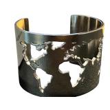 Cristina Ramella World Map Cuff Bracelet in Original Box Cristina Ramella World Map Cuff Bracelet in Original Box