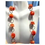 Handcrafted Necklace & Earring Set with Turquoise Graduated Stones and Sterling Clasps Handcrafted Necklace & Earring Set with Turquoise Graduated Stones and Sterling Clasps