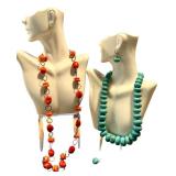 Handcrafted Necklace & Earring Set with Turquoise Graduated Stones and Sterling Clasps Handcrafted Necklace & Earring Set with Turquoise Graduated Stones and Sterling Clasps