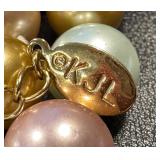 Faux Kenneth Jay Lane Multi-color Pearl Necklace, Adjustable 18-21 Inches Faux Kenneth Jay Lane Multi-color Pearl Necklace, Adjustable 18-21 Inches