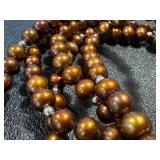 Brown Pearl & Sterling Clasp Necklace and Earring Set Brown Pearl & Sterling Clasp Necklace and Earring Set