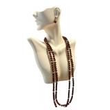 Brown Pearl & Sterling Clasp Necklace and Earring Set Brown Pearl & Sterling Clasp Necklace and Earring Set