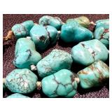 Vintage Chinese Hand-Knotted Turquoise Necklace 25" Vintage Chinese Hand-Knotted Turquoise Necklace 25"