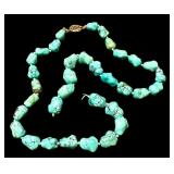 Vintage Chinese Hand-Knotted Turquoise Necklace 25" Vintage Chinese Hand-Knotted Turquoise Necklace 25"