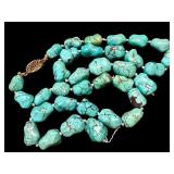 Vintage Chinese Hand-Knotted Turquoise Necklace 25" Vintage Chinese Hand-Knotted Turquoise Necklace 25"