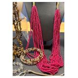 Variety of Fashion Jewelry Including 5 Strands of Chip Beaded Tigers Eye Necklace Variety of Fashion Jewelry Including 5 Strands of Chip Beaded Tigers Eye Necklace