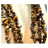 Variety of Fashion Jewelry Including 5 Strands of Chip Beaded Tigers Eye Necklace Variety of Fashion Jewelry Including 5 Strands of Chip Beaded Tigers Eye Necklace