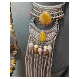 Variety of Fashion Jewelry Including 5 Strands of Chip Beaded Tigers Eye Necklace Variety of Fashion Jewelry Including 5 Strands of Chip Beaded Tigers Eye Necklace