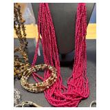 Variety of Fashion Jewelry Including 5 Strands of Chip Beaded Tigers Eye Necklace Variety of Fashion Jewelry Including 5 Strands of Chip Beaded Tigers Eye Necklace