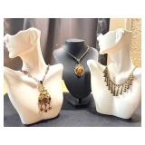 Collection of 3 Vintage Necklaces with Ornate Designs Collection of 3 Vintage Necklaces with Ornate Designs
