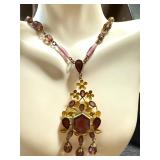 Collection of 3 Vintage Necklaces with Ornate Designs Collection of 3 Vintage Necklaces with Ornate Designs