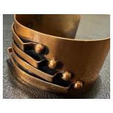 Copper Cuff Bracelet and Clip Earrings Set Copper Cuff Bracelet and Clip Earrings Set