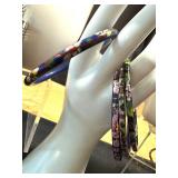 Set of Cloisonné Style Fashion Jewelry with Tassel Necklaces and Bangles Set of Cloisonné Style Fashion Jewelry with Tassel Necklaces and Bangles