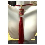 Set of Cloisonné Style Fashion Jewelry with Tassel Necklaces and Bangles Set of Cloisonné Style Fashion Jewelry with Tassel Necklaces and Bangles