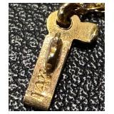 14k Gold Necklace with Beaded Design 14k Gold Necklace with Beaded Design