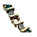 14k Gold Emerald and Diamond Tennis Bracelet 14k Gold Emerald and Diamond Tennis Bracelet